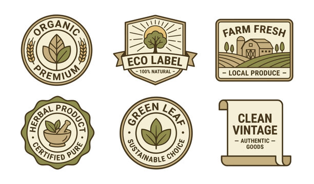 Eco friendly product labels set.