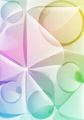 Soft, ethereal digital art with pastel hues, featuring flowing geometric shapes and subtle light effects.
