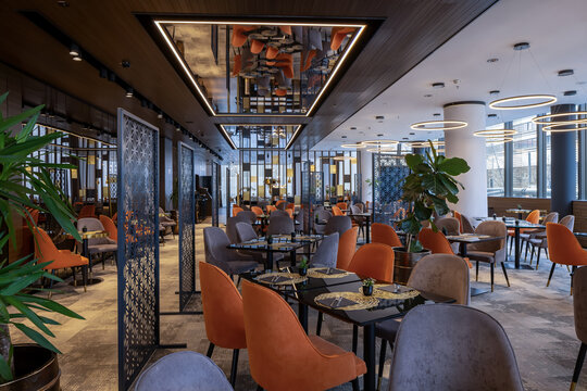 Modern luxury hotel restaurant interior