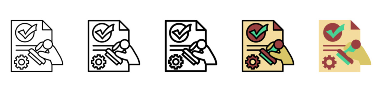 Validate Icon Collection With Different Styles And Colors