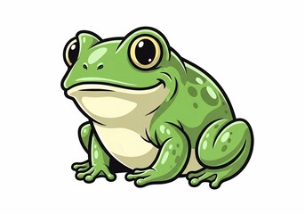 Fototapeta premium Charming Emerald Frog Illustration: Vibrant Green, Joyful Expression, Playful Art