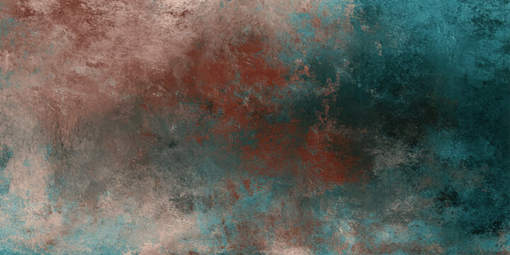 An abstract dark brown vintage grunge background features a heavily textured aged wall surface with dirty paint patterns and rusty metal antique paper effects for a rough artistic backdrop