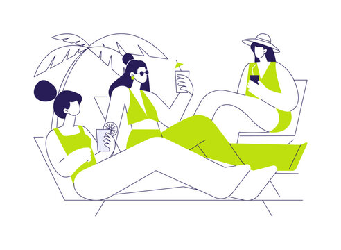Weekend mood isolated cartoon vector illustrations.