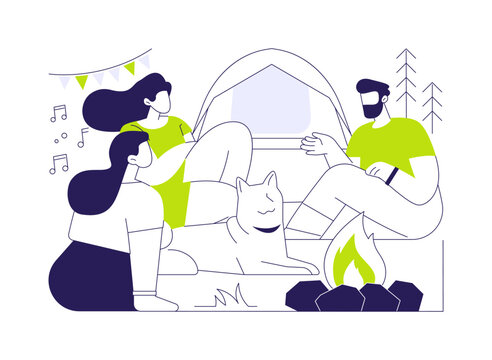 Camping pass isolated cartoon vector illustrations.
