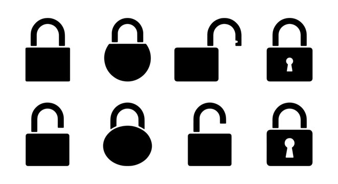 vector lock icons set on white background