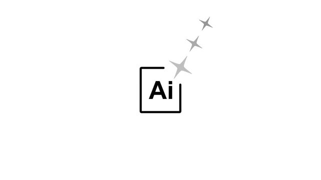 A clean and modern AI design icon featuring a glowing shine effect. Ideal for representing digital creativity, graphic design tools, software interfaces, branding elements, UI/UX layouts,