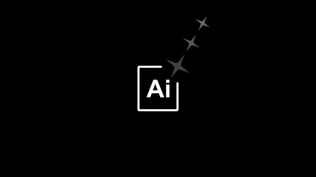 A clean and modern AI design icon featuring a glowing shine effect. Ideal for representing digital creativity, graphic design tools, software interfaces, branding elements, UI/UX layouts,