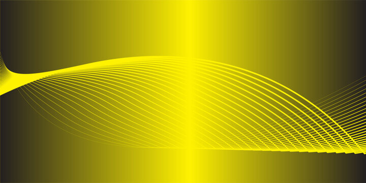 Black abstract backround with yellow curve line for backdrop or presentation