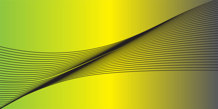 Black abstract backround with yellow curve line for backdrop or presentation