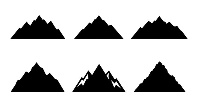 simple mountain icons on white background