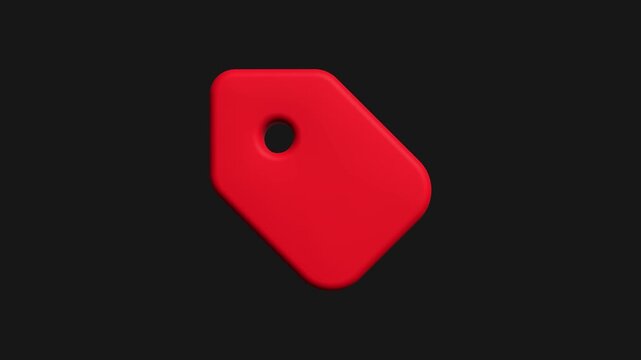 3d red tag icon used for price labels or UI elements