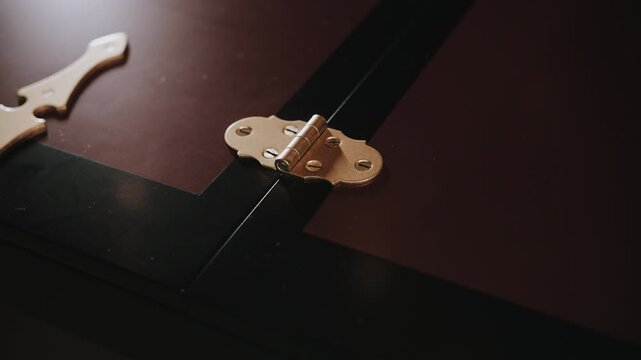Vintage Chest Latch Close Up with Cinematic Lighting and Security Concept