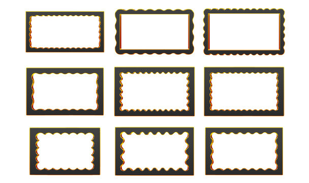 Ornate rectangle frame collection set