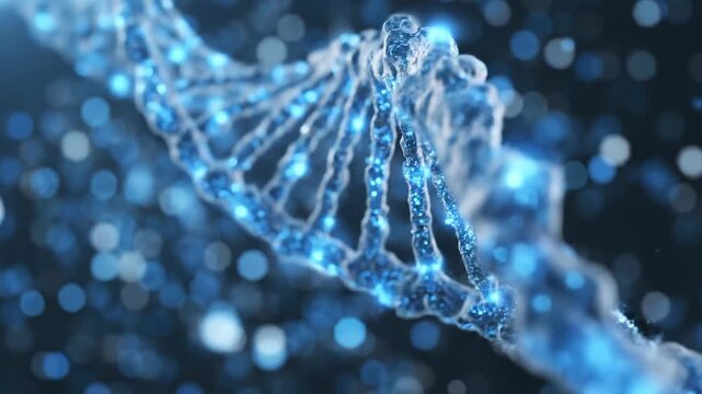 Blue DNA helix structure ideal for sleek commercial backgrounds and title sequences