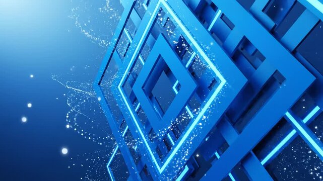 Blue geometric abstract design ideal for sleek commercial backgrounds and title sequences