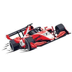 Fototapeta premium Red race car speeding fast.