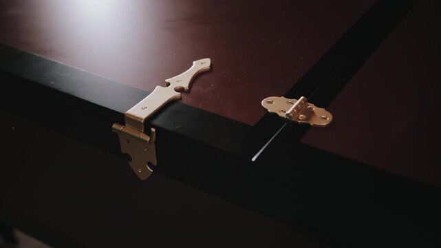 Vintage Chest Lock Close Up with Cinematic Light and Security Concept