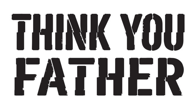 Tank you flatter typography word art on white background, bold stencil letters for poster, apparel, and signage design