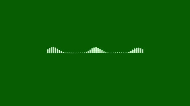 Abstract audio sound visualizer wave spectrum animation on green background, Sound waves and audio waveform spectrum on transparent background, Music waves oscillation modern, Music equaliser. 4k