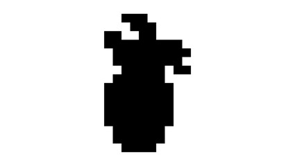 Obraz premium Heart symbol in voxel, black isolated vector silhouette