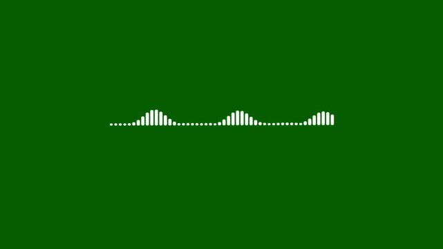 Abstract audio sound visualizer wave spectrum animation on green background, Sound waves and audio waveform spectrum on transparent background, Music waves oscillation modern, Music equaliser. 4k