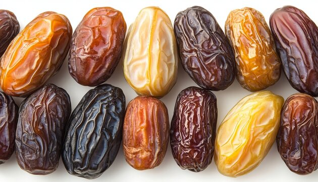 Assorted Medjool and Deglet Noor Dates on Wooden Board, Healthy Snacks for Energy Boost
