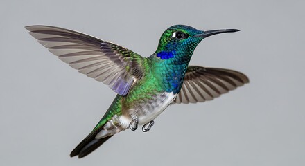 Obraz premium Hummingbird flying with colorful feathers