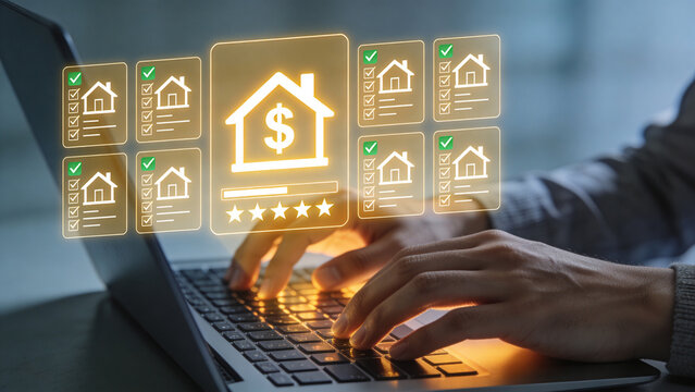 Digital Real Estate Evaluation with Property Rating System and Smart Home Investment Analysis on Laptop