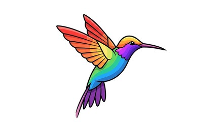 Obraz premium Colorful hummingbird flying with vibrant wings