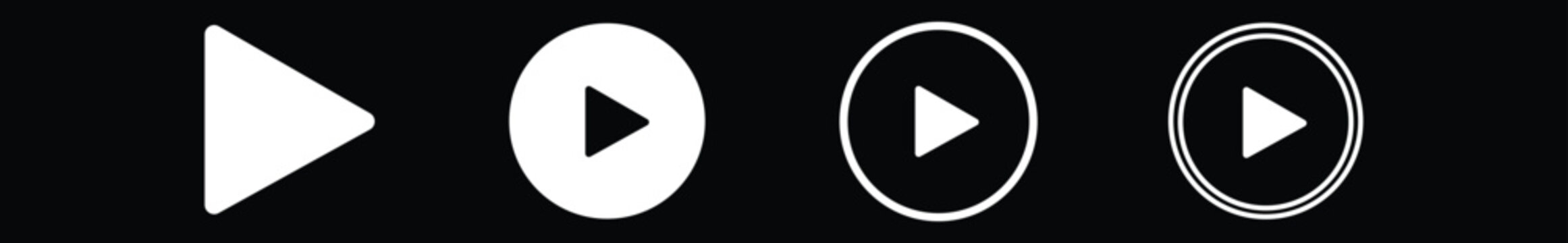 Play buttons icons set for media player controls  play icons for video or audio players