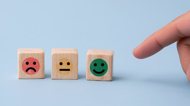 Decision. It's time to make a choice: a customer is unsure what type of feedback to select