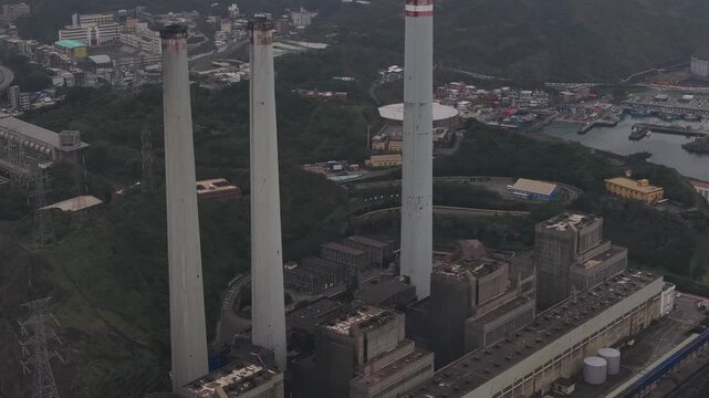 Aerial view of shen'ao power plant in taiwan