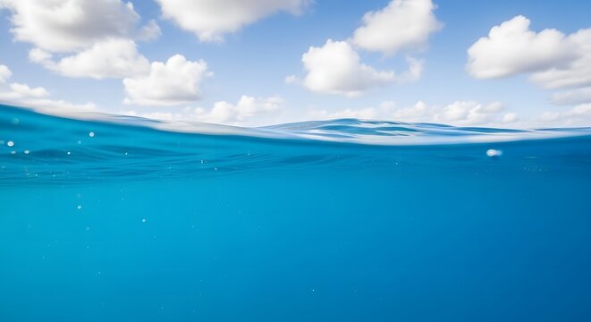 Oceanic divide a split view of sky and submerged world