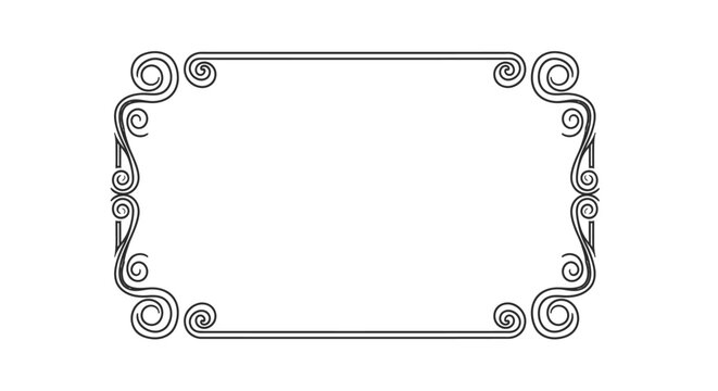 Ornate rectangle frame border design element.