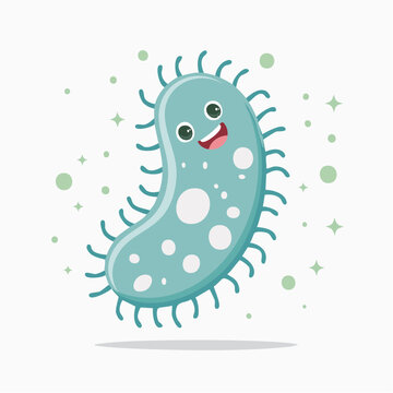Cute Cartoon Bacterium Character