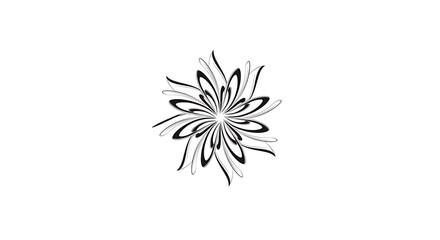 Fototapeta premium Black and white of a stylized sunburst with jagged rays