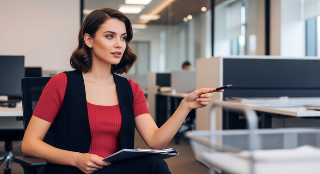 Recruiting specialist evaluating candidate application form during interview process to fill vacancy in industrial company and optimize human resource department efficiency for sustainable growth