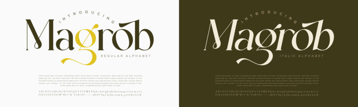 Magrob logo with decorative font two color options artistic