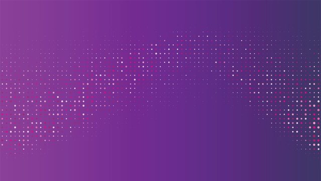 Vibrant purple background with scattered white and pink dots pattern