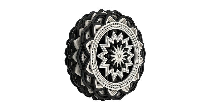 Layered Black and White Mandala Art