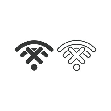 no wifi signal icons, black and white, internet connection symbols