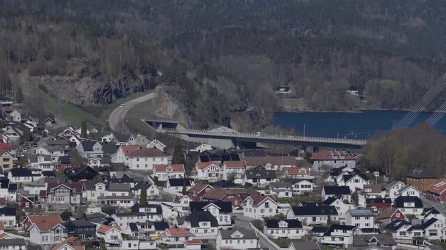 The Norwegian city Larvik during early spring