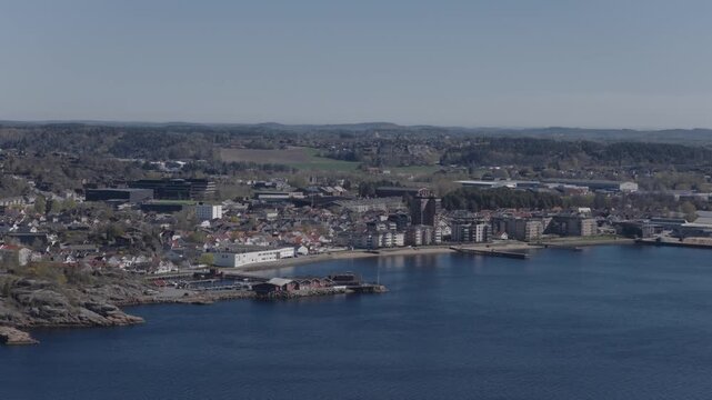 The Norwegian city Larvik during early spring