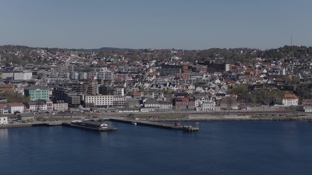 The Norwegian city Larvik during early spring