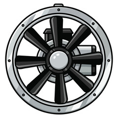 Obraz premium Cartoon Nautical Ship Steering Wheel Vector Illustration
