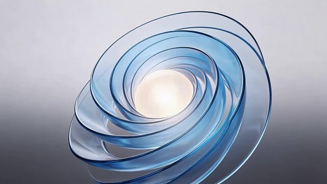 Blue glass spiral with glowing center