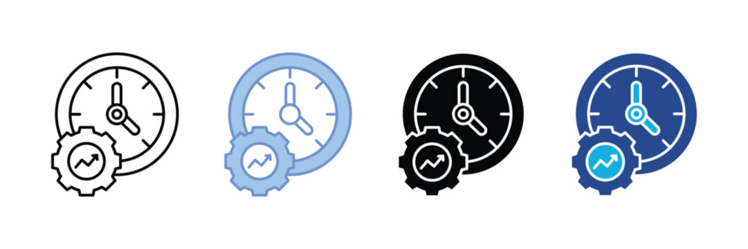 Productivity Timer Icon Set Multiple Style Collection