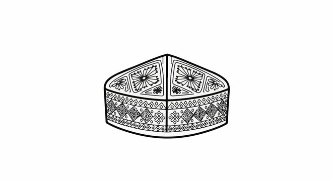 Decorative, patterned, fabric, headwear with geometric and floral designs