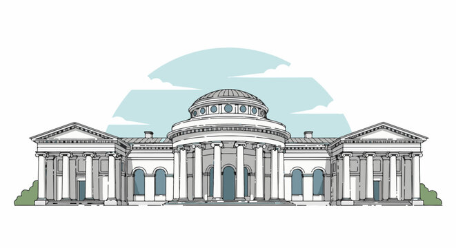 Classical building with dome and columns against sky