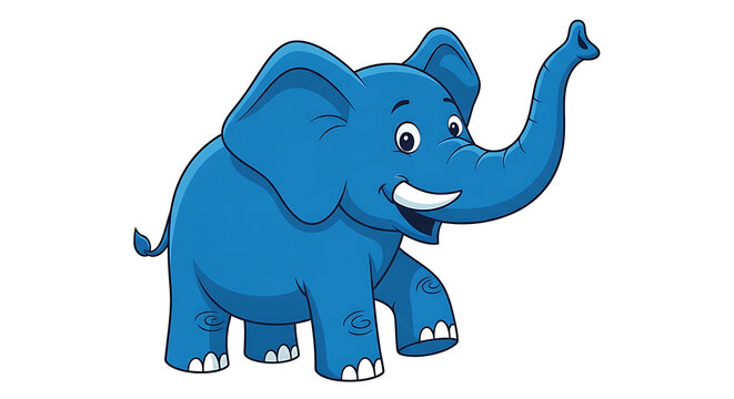 Blue cartoon hippo wearing a life jacket, smiling, isolated